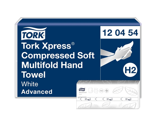 Håndkl.ark Tork Xpress H2 Compres. Advance 2-lag 21,2x32cm
