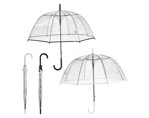Paraply lux. Ø84 cm. m/ udløser klar/ transparent