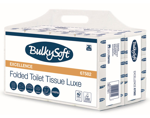 Toiletpapir bulk BulkySoft Premium ark 2-lag 10x23 cm.hvid