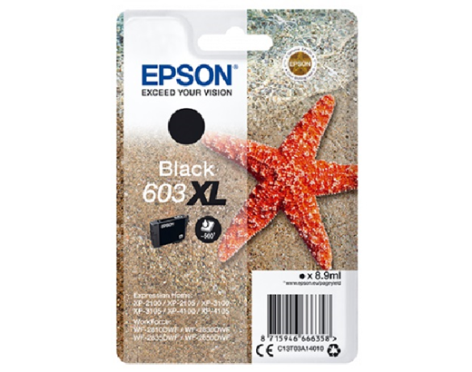 Epson toner/blæk 603 XL 8,9 ml. Black#