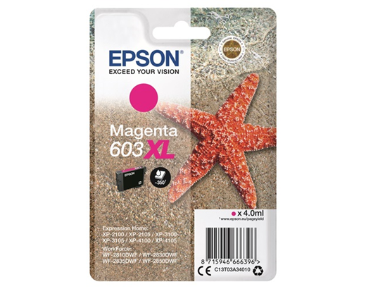 Epson toner/blæk 603 XL 4,0 ml. Magenta#