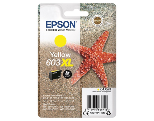Epson toner/blæk 603 XL 4,0 ml. Yellow#